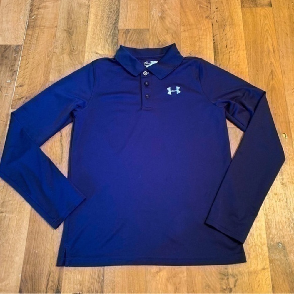 Under Armour Heat Gear Youth Navy Blue Long-Sleeved Shirt